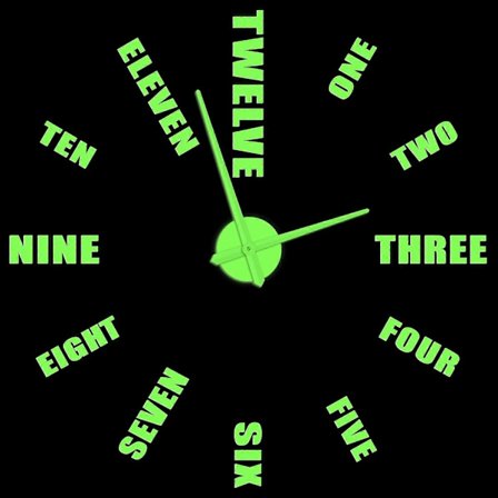 Engelsk Bokstav Nummer Stor Väggklocka Modern Design DIY Väggur Heminredning Tillbehör Ramlös Jätte Väggklocka