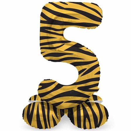 Sifferballon stående Tiger Chic 41 cm "0-9" Ciffer 5