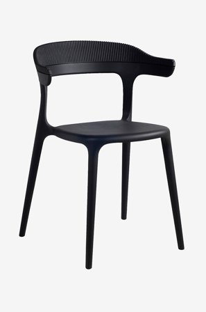 Muubs - Spisebordsstol Luna STRIPE, 4-pak - Sort - Stole med armlæn - Fra Homeroom