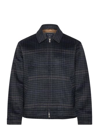 Wool-Blend Zip Jacket Patterned Abercrombie & Fitch