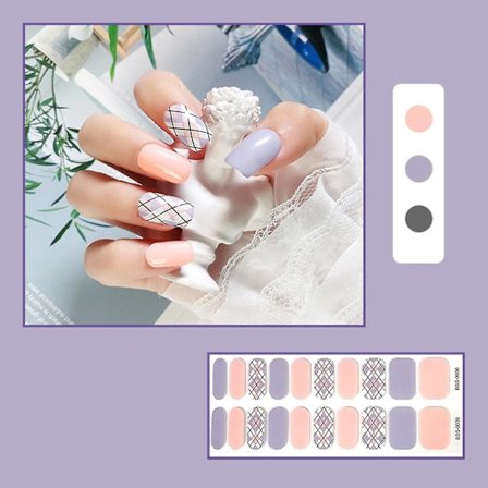 Halvhærdede Gel Negleklistremerker UV/LED-lampe påkrevd 20 stk Gel Neglelakk Wraps (Størrelse: 36)