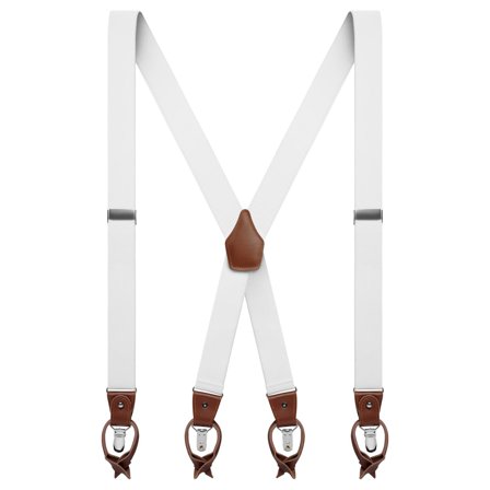 Vexel | Brede Witte X-vormige Verwisselbare Bretels voor mannen - Bretels met clips