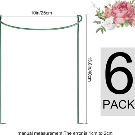 6-pack växtstöd i metall för trädgårdsväxter
