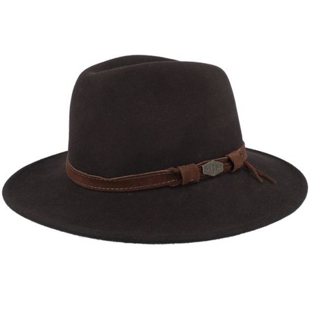MJM Hats - Brun fedora Hatt - Levi Woolfelt Wr Crush. Dark Brown Fedora @ Hatstore