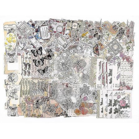 260-delt ephemera-sett, vintage scrapbooking-forsyningspakke, vintage papir og papiretiketter, kunst C