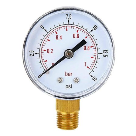 0-15 psi trykmåler til brændstof luft olie vand mini BSPT_Specialtilbud