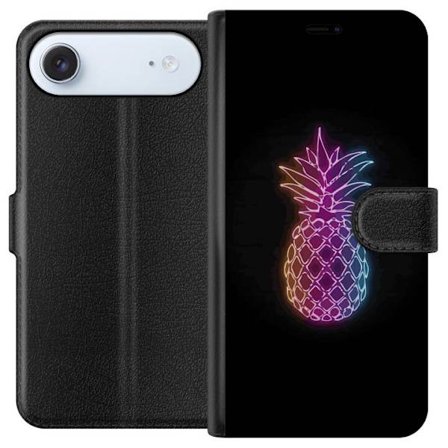 Kompatibelt Lommeboketui til Apple Apple iPhone 17 Air Neonlysillustrasjon av ananas i fargerikt lys mot svart bakgrunn