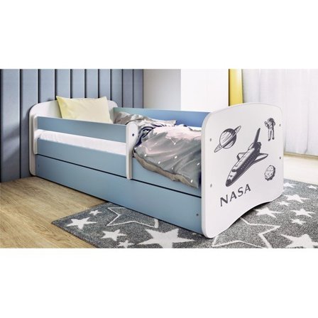 Kocot Kids Barnsäng - Babydreams Blå Med Låda Och Madrass - Nasa 160x80 Cm - Litenleker