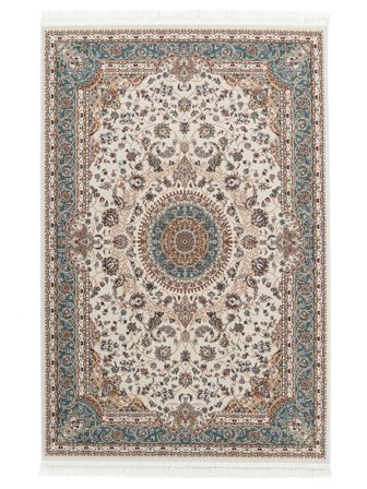 Negar 100X160 Small Beige/Light Blue Medallion Rug