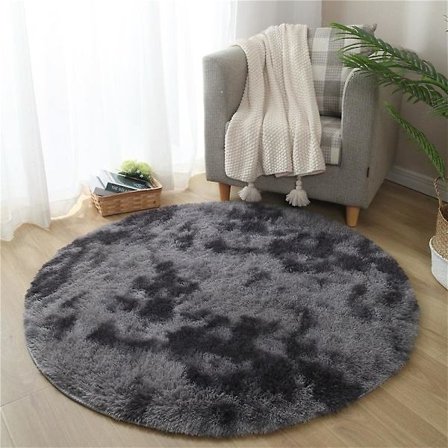Tie Dye Fluffy Rundt Teppe Sirkel Teppe For Soverom Shaggy Plysj Myk Rundt Teppe Hjem Teppe, 80cm I Diameter