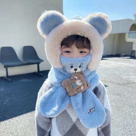 Barn Vinterlue Barn Plysjhatt BLÅ