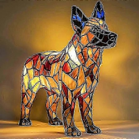 Nattlampe i resin med dyremotiv, LED-bordlampe formet som katt og hund, kreativ dekorativ nattbordslampe for hjemmet