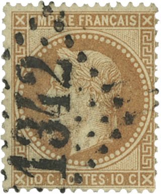 Frankrig 1867 - YT 28A - Stemplet
