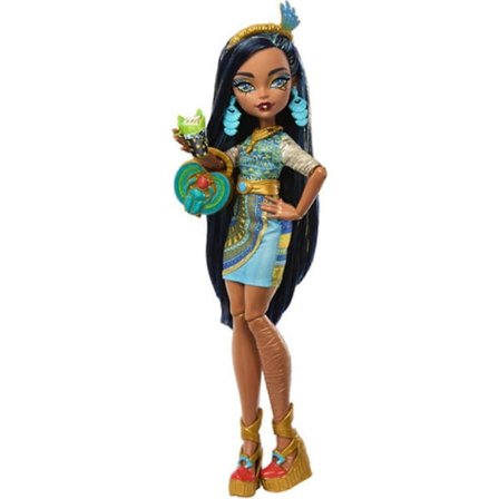 Mattel - Monster High Day Out Cleo De Nile Modedukke med Blå Kjole [SAMLEROBJEKTER] Papirdukke USA import