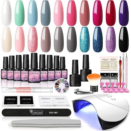 Gel nagellack set med 36 W UV + LED nagellampa 20 st UV-nagellack