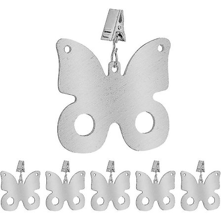 6 st Bordsduksklämmor i rostfritt stål, Bordsduksvikter för utomhusbruk, bordsduk LKS