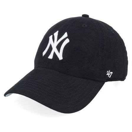 47 Brand - MLB Svart unconstructed Keps - New York Yankees MLB Suede 47 Clean Up Black Dad Cap @ Hatstore