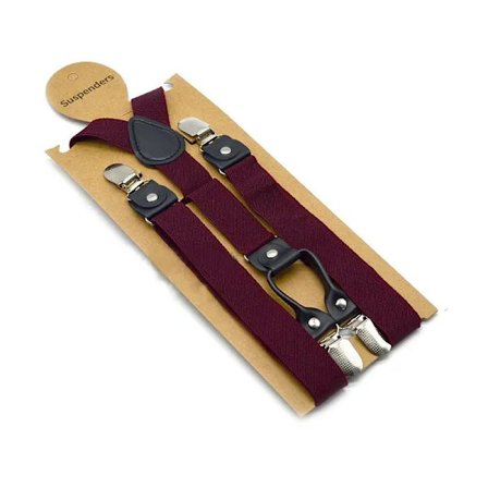 120 cm Svarta Hängslen för Män Justerbara Elastiska Herrhängslen med 4 Clips