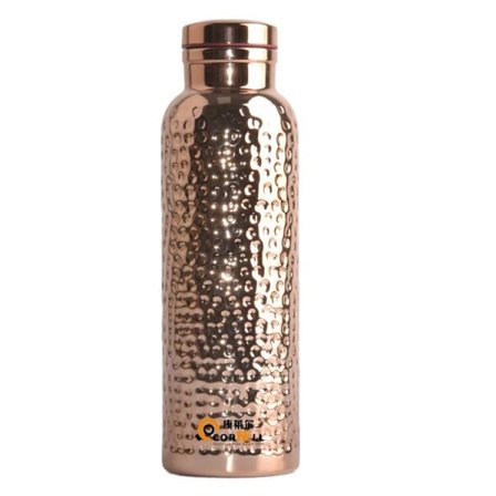 Flaska - 100% Kobberflaske for Ayurveda - Inkluderer Rengjøringsbørste