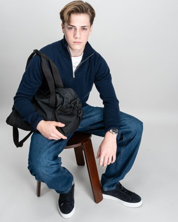 RYVLS Cashmere Blend Half Zip Blau Pullover Jungen - Kids Brand Store