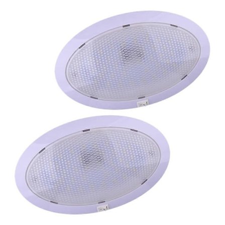 2x Vit LED 12V Interiör Taklampa Kupollampa Läslampa För Husbil Släpvagn Husvagn