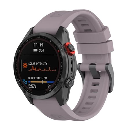 20 mm Garmin Fenix 7S / Instinct 2S silikoneurrem med metalspænde - Lilla