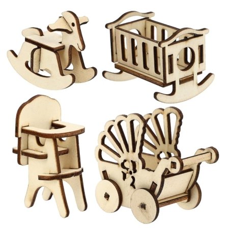 Möbelset för barn Miniatyrhusinredning Set Mini Barnrumsmöbler Mini barnrumsmöbler (5,5x5,2 cm)