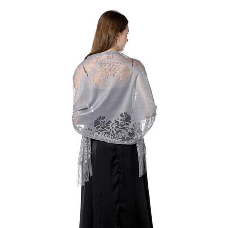 Naiset Boho Pitsihuivi Huivi Tasseleilla Pehmeät Reuna Kääreet Häät Iltajuhlat P grey