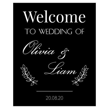 Wedding welcome signs - Personalised - 400x500mm - Signomatic.com.au