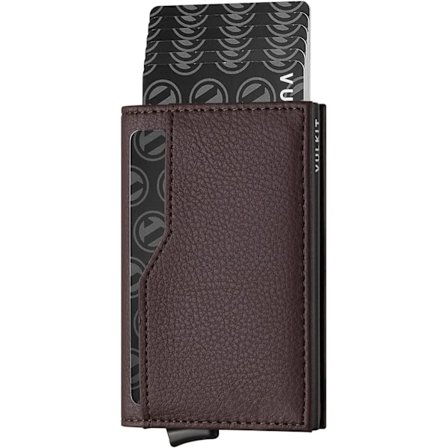 Kreditkort Holder med Dobbelt ID-Vindue Læder Pascase Tegnebog RFID Blokering Automatisk Pop Up Kort Tegnebog til Kort & Sedler