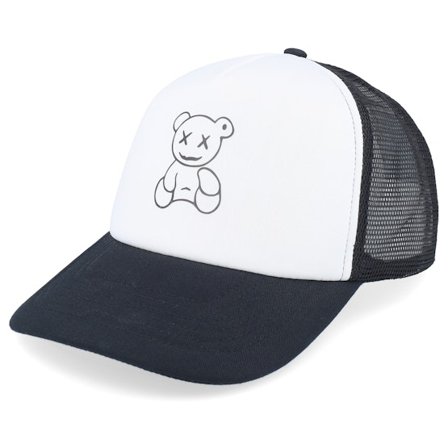 Iconic - Svart trucker Caps - Teddy White/Black Foam Trucker @ Hatstore