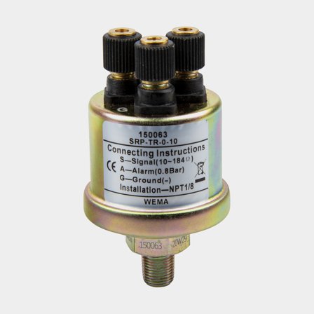 Oljetrycksgivare med jord & larm 10 bar, 1/8"" NPTF