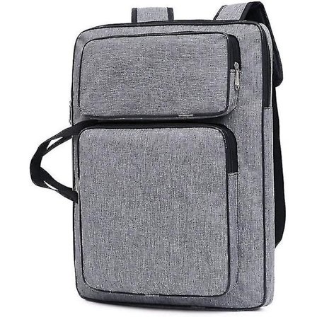 A3 Kunstmappe Etui Kunstner Bærepose Med Håndtag Kunst Opbevaringspose Tote Taske Kunstværk Sktchbook Rygsæk Tegnebræt Organizer(1stk)(grå)