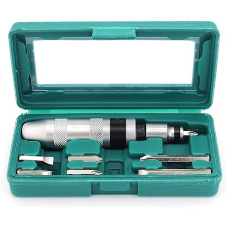 8 stk Slagdriver og bits Reversibel manuell slagdriver med slag skrue korrigerer