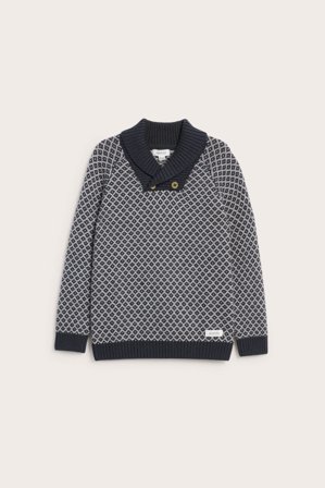 Newbie | Wełniany sweter z długimi rękawami | Ciemnoniebieski