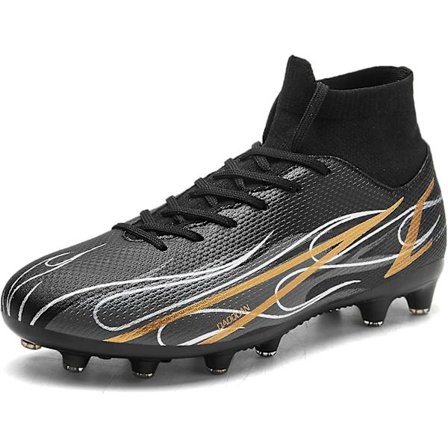 Fotbollsskor Herr Fotbollsskor för fast mark Utomhus Inomhus Atletiska fotbollsskor Professionell Futsal Training Sneakers-svarta