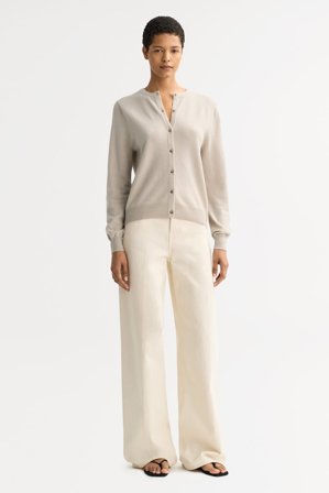 Soft Goat - Cardigan - Women cashmere sweater - XL - Chalk