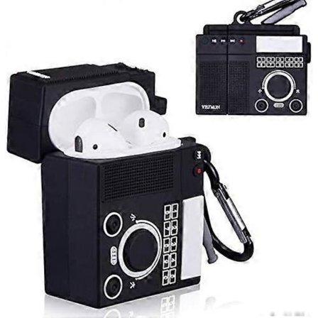 for Airpod 1&2 Deksel, Søt Tegneserie Unik Silikon Air pods Deksel, 3D Morsom Mote Kul Stilig Nøkkelring Designsett Myke Skallvesker Gutter Meg