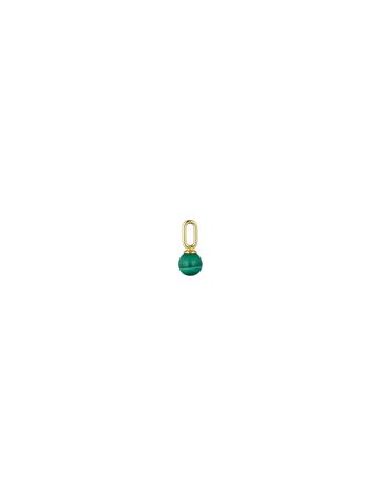 Design Letters Stone Drop Charm - Green - 5 MM