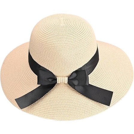Sommer Klassisk Sløyfe Solhatter Sammenleggbar Bredbremmet Strå H