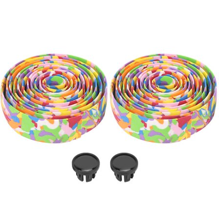 ZTTO Mountainbike Bløde Styrbånd Cykel Anti-Slip Håndtag Grip Wraps med Stangpropper (Farverige)