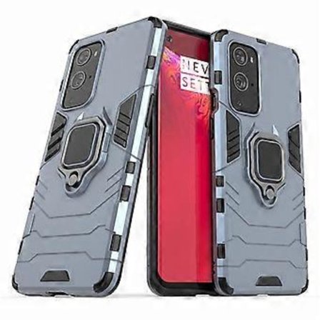 Yhteensopiva OnePlus 9 Pro 2-in-1 Cool Guard PC + TPU Hybrid -puhelinkotelo jalustalla (sininen)