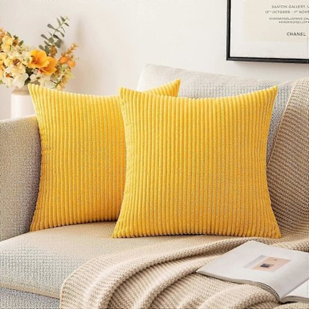 Pehmeät vakosamettiset koristetyynynpäälliset, 2 kpl, neliön muotoiset, sohvatyynyt, tyynyliinat sohvalle, makuuhuoneeseen, 55 x 55 cm, kullan 