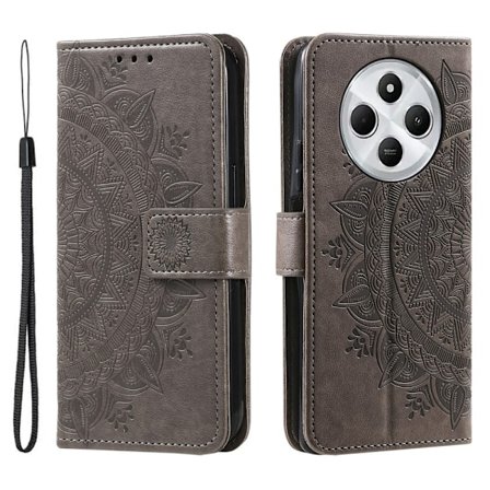 SKALO Xiaomi Redmi 14C Mandala Flip Cover - Grå