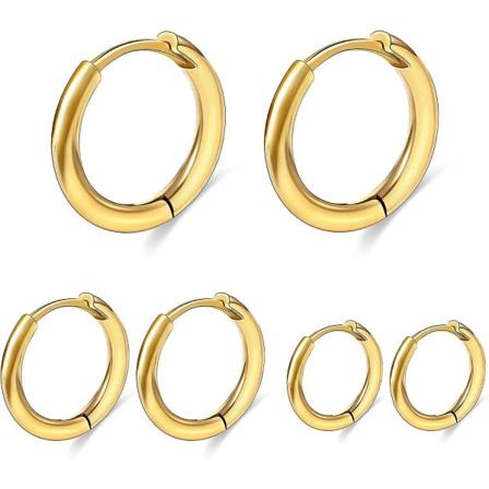 Små Huggie Hoop-øreringer for kvinner Tiny Brosk Hoop-øreringer for menn 6mm/8mm/10mm 14k gull Helix Daith Tragus Ear Hugging Hoop-øreringer White Gol