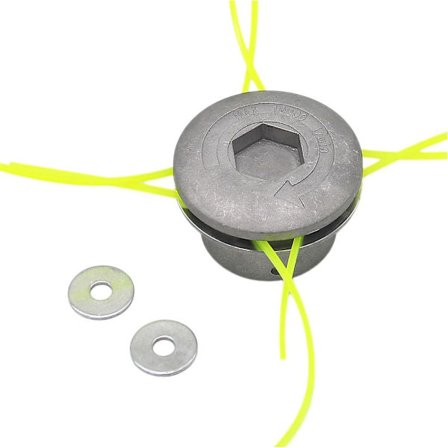 Aluminium Linjer Trimmerhoved Dobbelt Linjespole Hoved Nylon Linjehoved til Benzin Buskrydder Plæneklipper