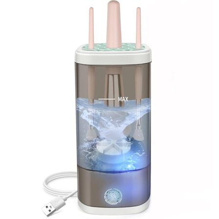 Elektrisk sminkekostrenser - Helautomatisk dyprensing - Bærbar skjønnhetsrenser - Passer til flere koststørrelser