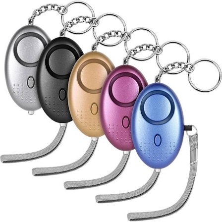Personlig Alarm 140dB med LED Lommelygte Nøglering - 5 Pak til Kvinder Piger Ældre - Anti Ulvefløjte Bærbar Selvforsvar