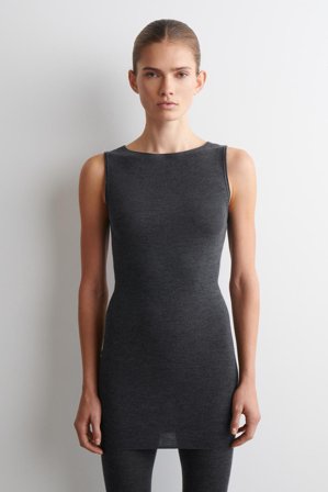 COS Women's Abito Mini In Lana Merino in Grigio