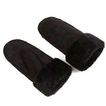 Polaoyi Vinter Dame Ullhansker Ekte Lærhansker Dame Lærvotter Tykke Varme Søte Saueskinn Damehansker Utendørs (FMY)